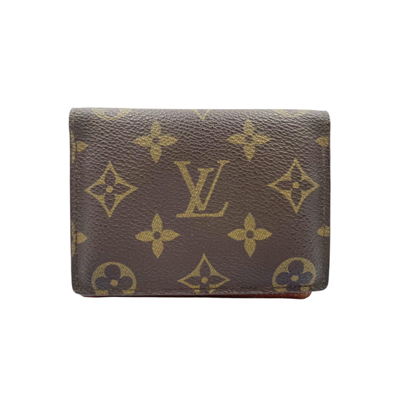 Secondstore Louis Vuitton Monogram canvas card holder with iconic brown floral pattern