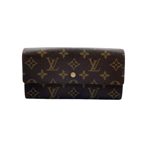 Secondstore Louis Vuitton Pochette Porte-Monnaie Crédit wallet in iconic brown Monogram canvas with snap closure