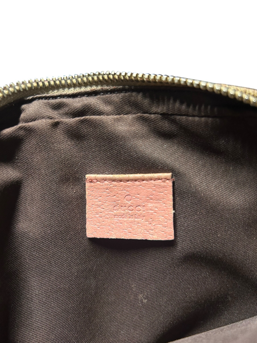 Sac bandoulière Gucci toile GG et cuir rose