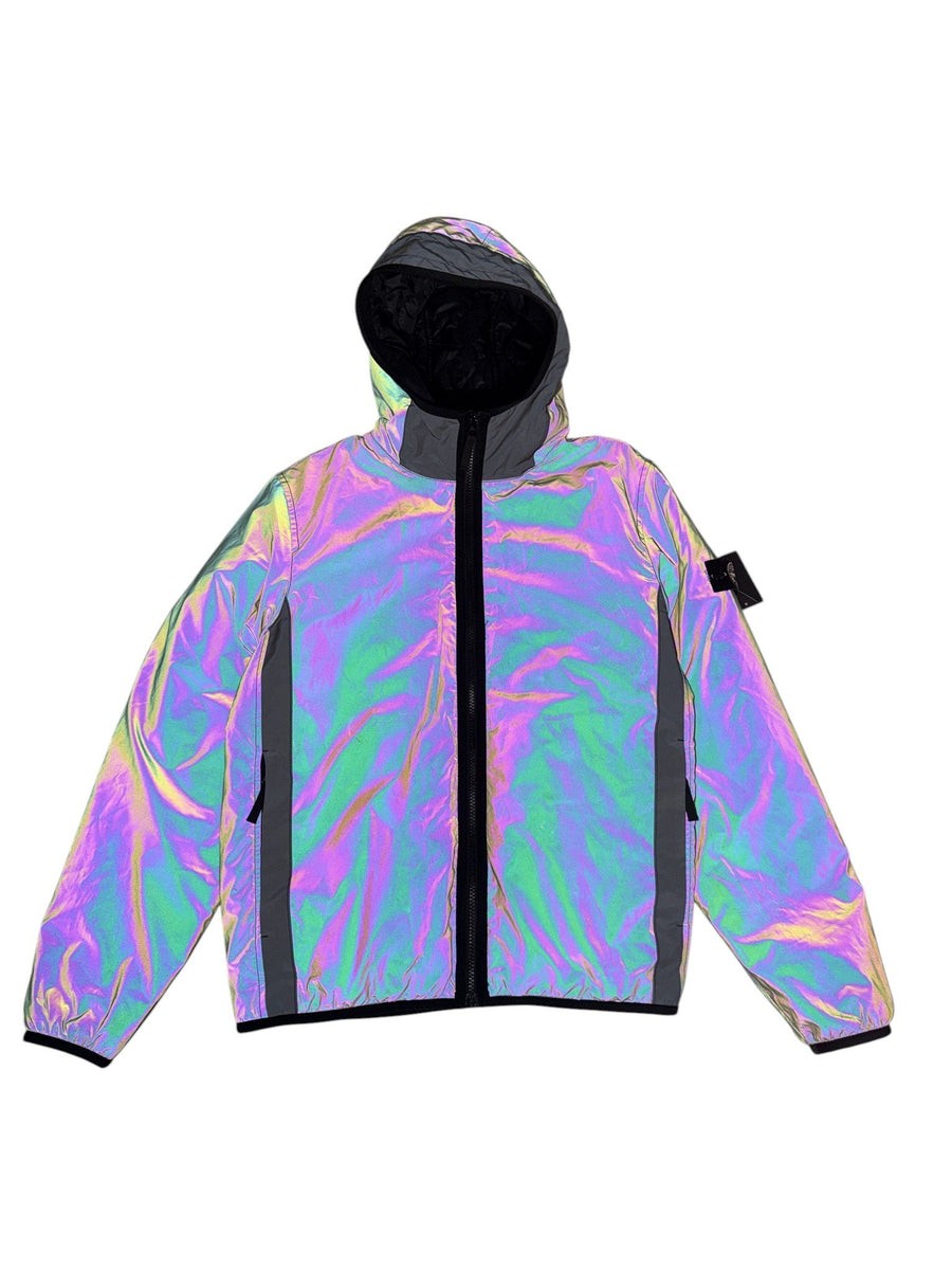 Veste Stone Island Junior Reflective à capuche logo compass