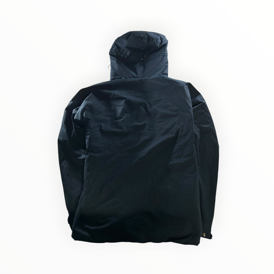 Secondstore C.P. Company Pro-Tek hooded jacket in navy blue, featuring a water-resistant finish and back view.