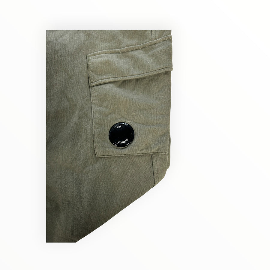 Pantalon cargo Secondstore C.P. Company en coton vert olive avec poche latérale emblématique et détail signature
