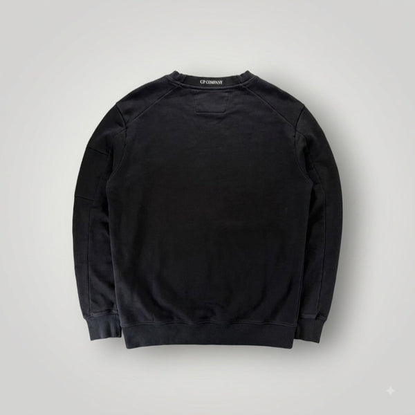 Sweat-shirt noir Secondstore C.P. COMPANY en coton avec col rond et logo discret au niveau de la nuque
