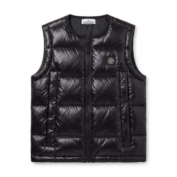Gilet Stone Island sans manches noir brillant