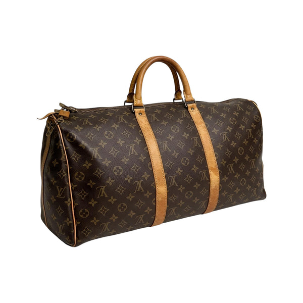 Sac de voyage Secondstore Louis Vuitton Keepall 45 en toile Monogram, vue de trois quarts