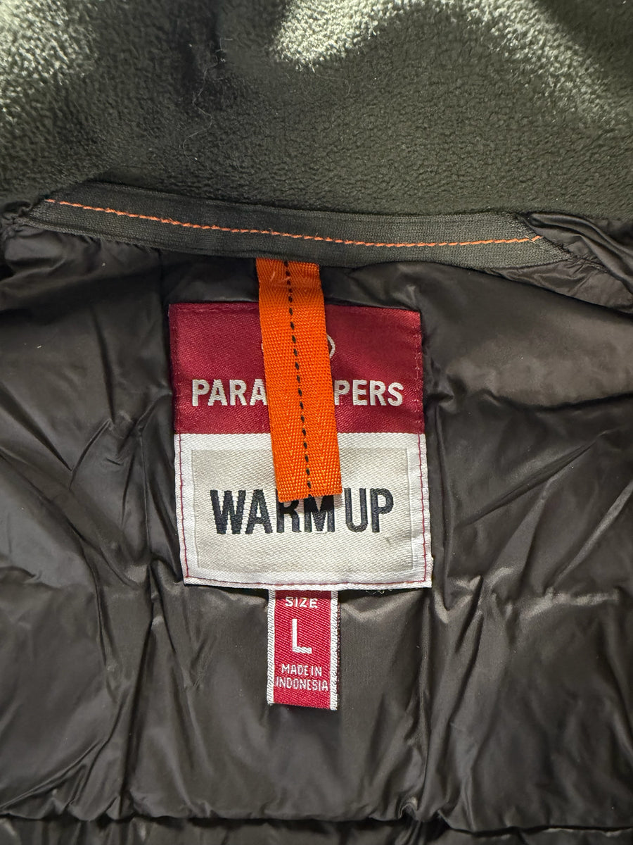 Étiquette intérieure de veste Secondstore Parajumpers Warm Up taille L avec sangle orange emblématique