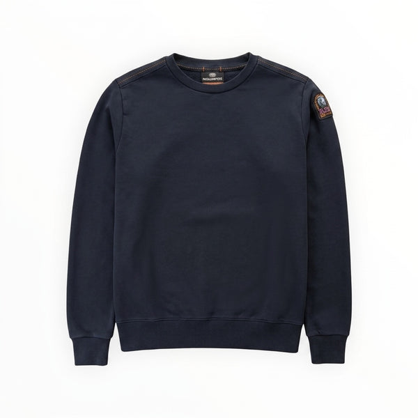 Sweat-shirt bleu marine Secondstore Parajumpers en coton avec écusson sur la manche et surpiqûres aux épaules