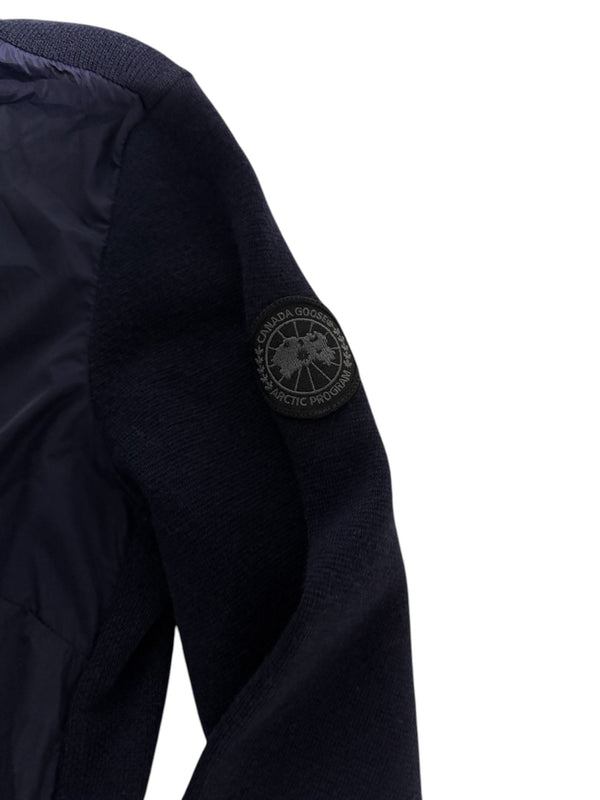 Pull zippé Canada Goose bleu marine bi-matière - écusson Arctic Program