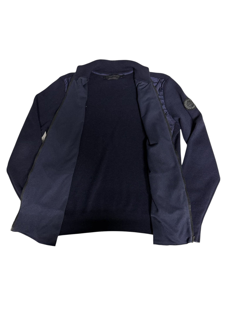 Pull zippé Canada Goose bleu marine bi-matière - intérieur