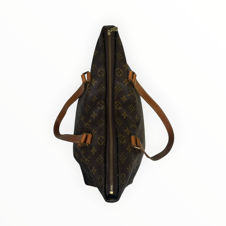 Sac cabas Secondstore Louis Vuitton en toile enduite monogrammée marron avec anses en cuir et fermeture zippée