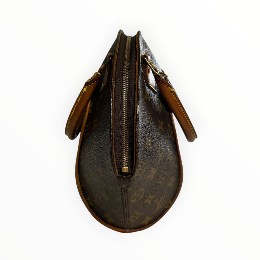 Sac à main Secondstore Louis Vuitton Ellipse en toile Monogram marron avec finitions en cuir et fermeture zippée