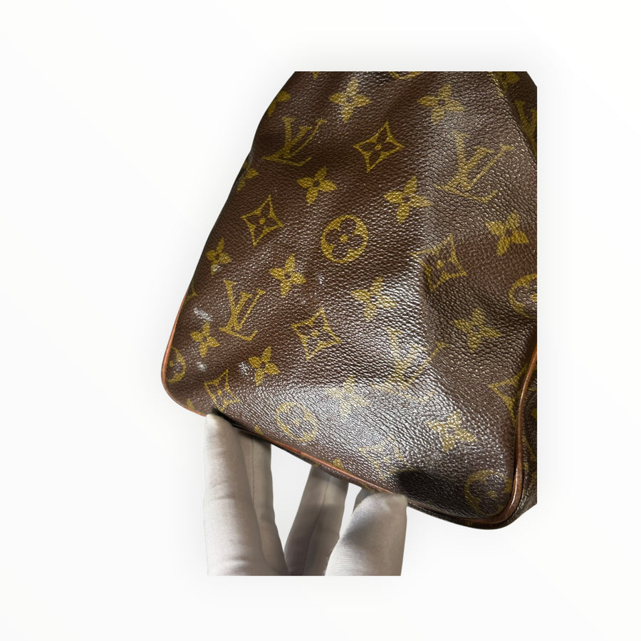 Sac à main Secondstore Louis Vuitton Speedy en toile enduite Monogram marron avec détails en cuir de vachette