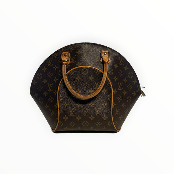 Sac à main Secondstore Louis Vuitton Ellipse en toile Monogram marron avec finitions en cuir de vachette naturel