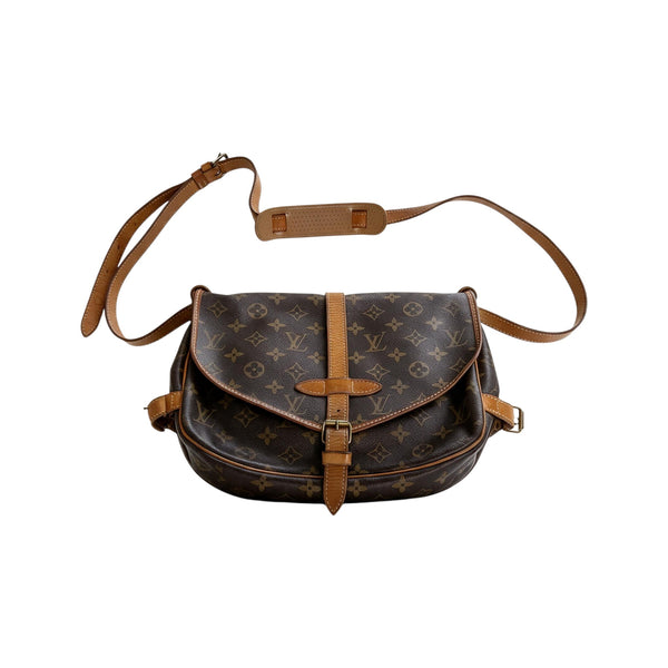 Sac Secondstore Louis Vuitton Saumur 30 en toile Monogram marron