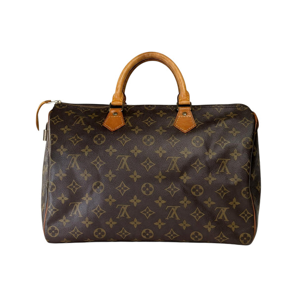 Sac à main Secondstore Louis Vuitton Speedy 35 en toile Monogram marron, vue arrière