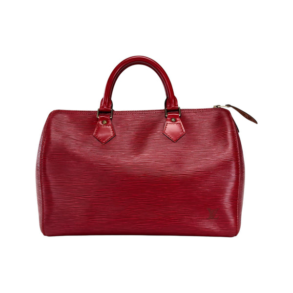 Sac Secondstore Louis Vuitton Speedy 35 en cuir Épi rouge, vue arrière