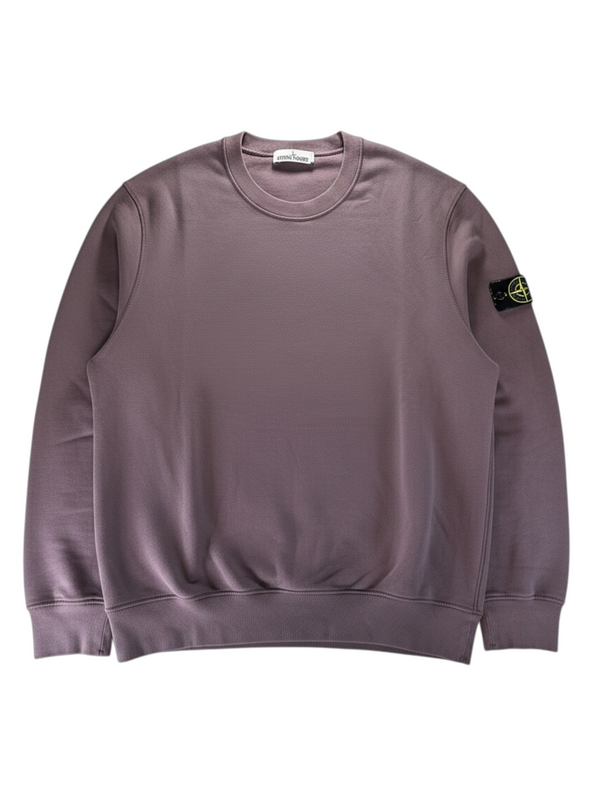 Secondstore mauve Stone Island crewneck sweatshirt in premium cotton with the iconic compass badge on the left sleeve.