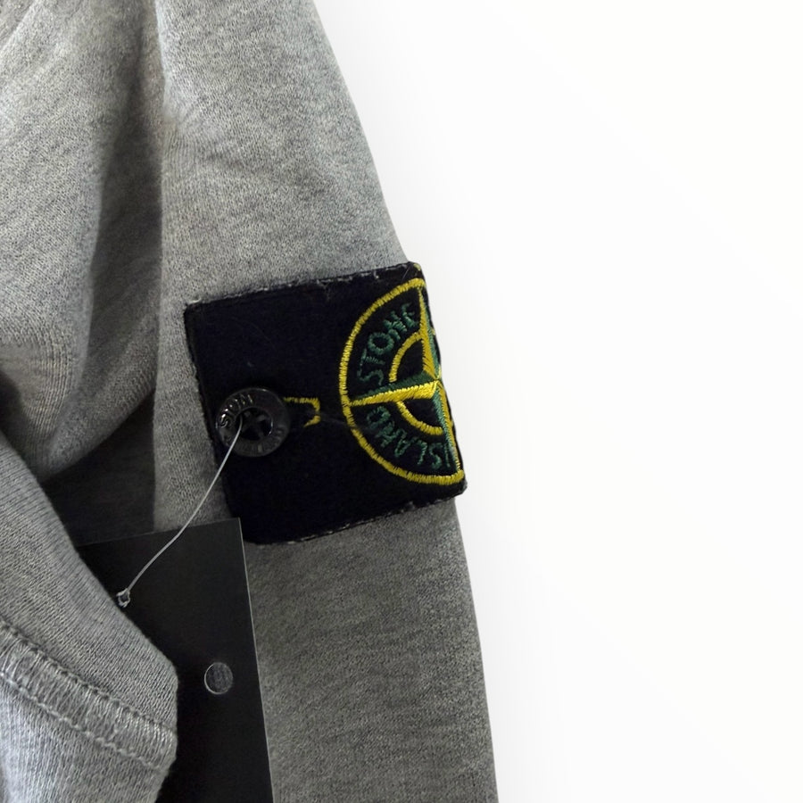 Sweat-shirt Secondstore Stone Island gris chiné en coton avec badge boussole emblématique sur la manche gauche