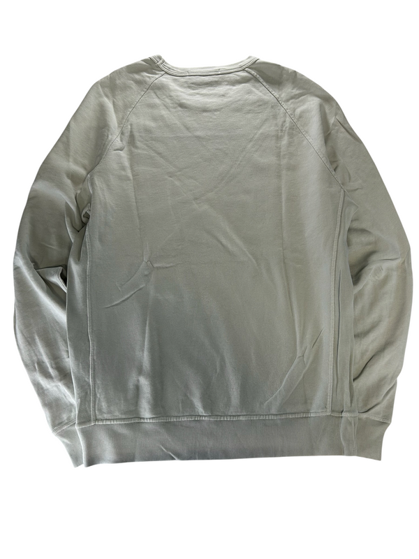 Vue arrière du sweat-shirt à col rond Secondstore Stone Island en coton gris clair avec manches raglan