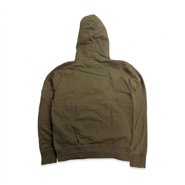 Sweat à capuche C.P. Company kaki à lentille