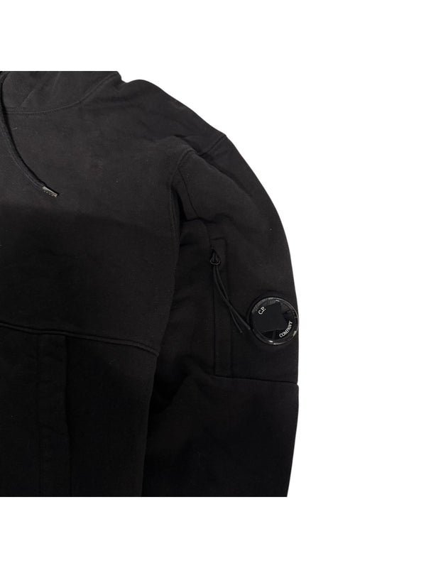 Sweat à capuche C.P. Company noir à lentille - lentille sur la manche