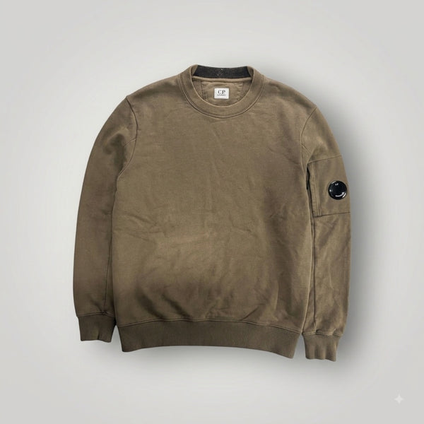 Sweat-shirt Secondstore C.P. Company marron en coton avec col rond et poche utilitaire emblématique sur la manche