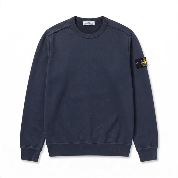 Sweat Stone Island Junior bleu marine col rond