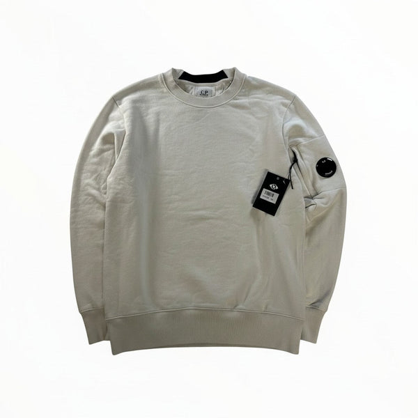 Sweatshirt Secondstore C.P. Company blanc cassé en coton avec poche à lentille emblématique sur la manche gauche