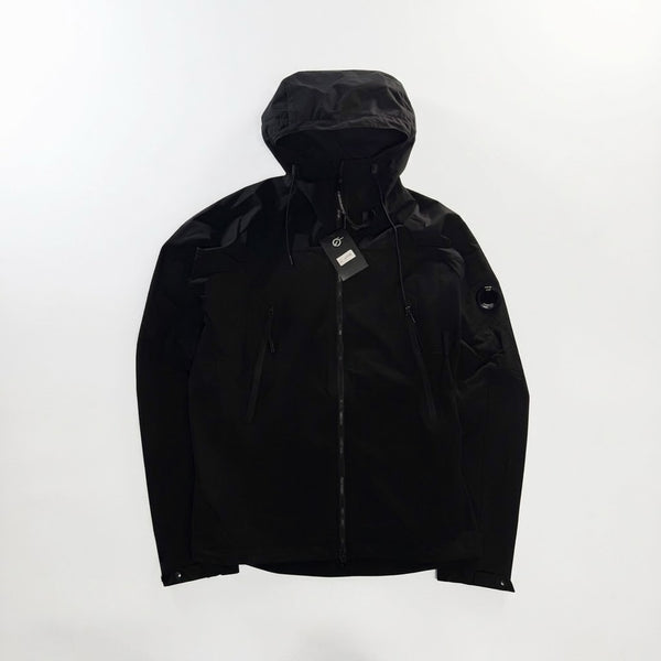 Veste à capuche technique noire Secondstore C.P. Company en tissu Pro-Tek déperlant avec lentille emblématique sur la manche