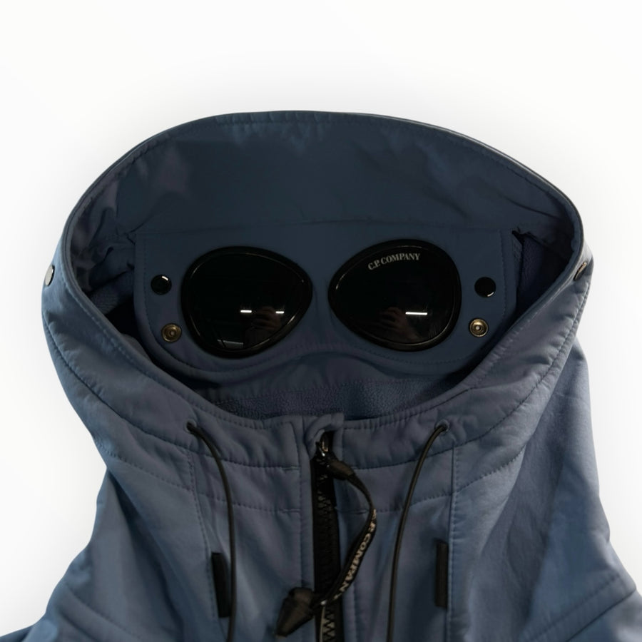 Capuche de veste Secondstore C.P. Company bleue en tissu technique Shell-R avec lunettes intégrées iconiques