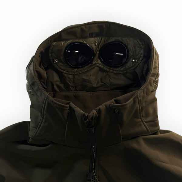 Veste kaki Secondstore C.P. Company en tissu stretch avec capuche iconique et lunettes intégrées
