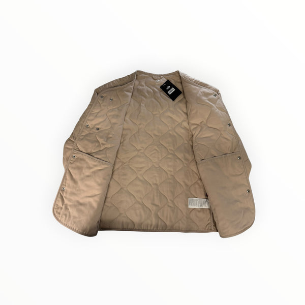 Veste matelassée Secondstore Converse beige à motif losanges avec fermeture à boutons-pression et col rond