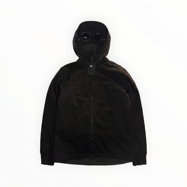 Veste soft shell noire Secondstore C.P. Company avec capuche iconique intégrant des lunettes de protection