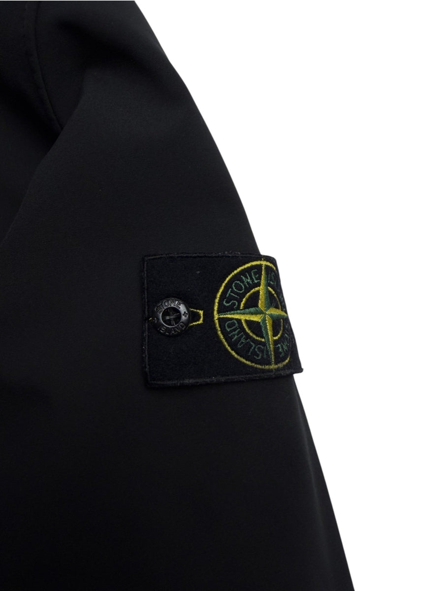 Veste Stone Island Soft Shell noire à capuche