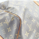 Secondstore Louis Vuitton Keepall 55 travel bag in brown Monogram canvas with natural leather trim detail
