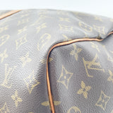 Secondstore Louis Vuitton Keepall 55 travel bag in brown Monogram canvas with natural leather piping detail