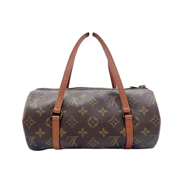 Secondstore Louis Vuitton Papillon 26 handbag in brown Monogram canvas with natural leather handles