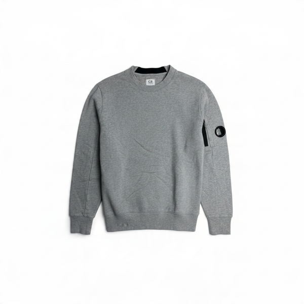 Sweat C.P. Company gris chiné à lentille