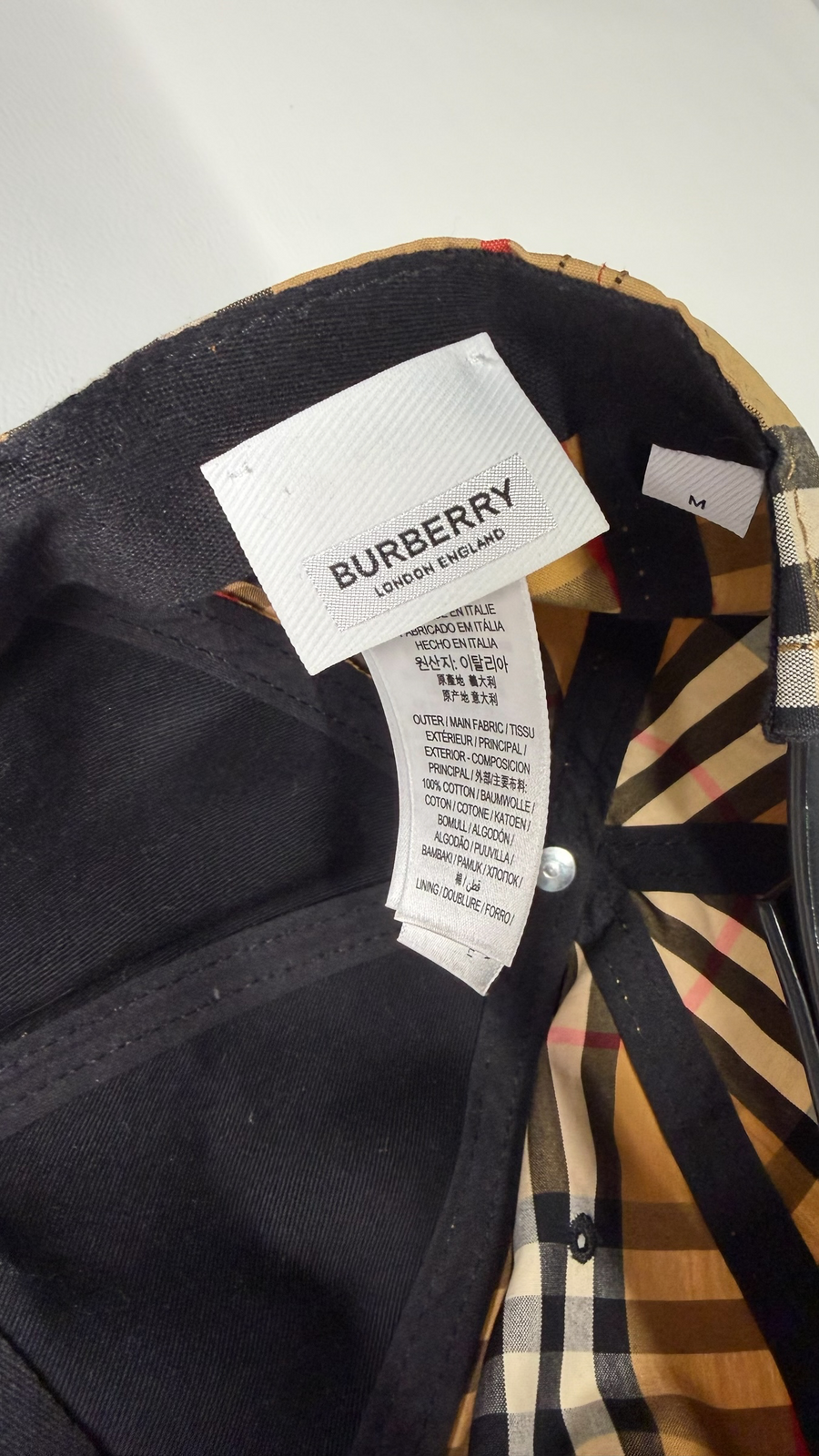 Casquette Burberry - Motif Check Beige