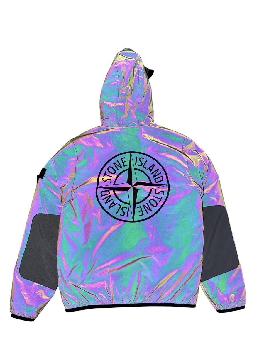 Veste Stone Island Junior Reflective à capuche logo compass