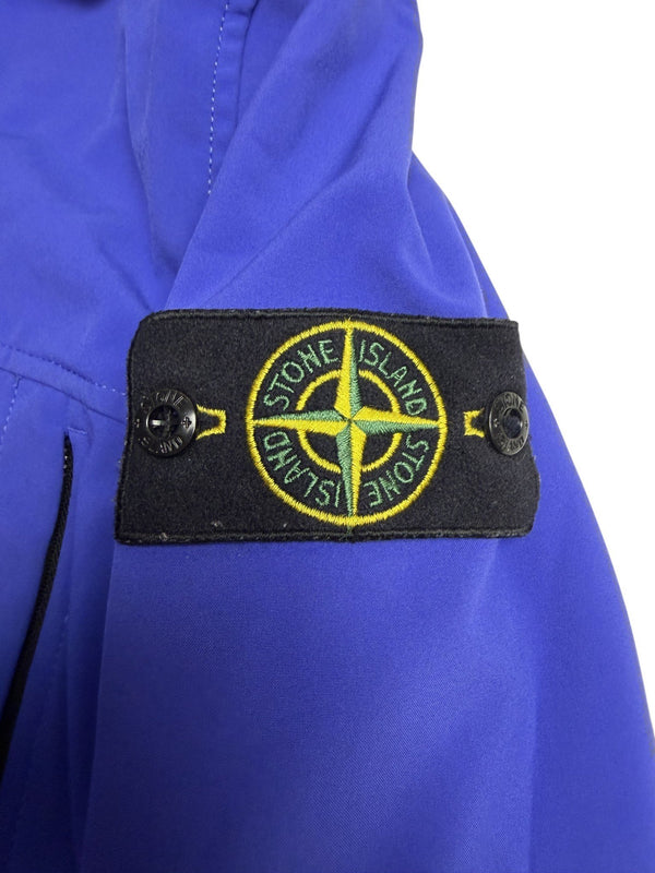 Veste Stone Island Soft Shell-R bleu vif à capuche