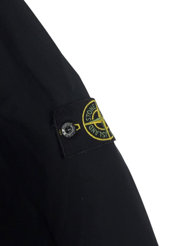 Veste Stone Island Soft Shell-R noire à capuche poche poitrine