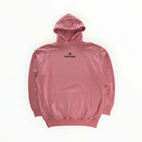 Secondstore Balenciaga pink cotton hooded sweatshirt with black logo embroidery and front kangaroo pocket