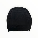 Secondstore black C.P. Company crewneck sweatshirt in soft cotton with ribbed trims and back neck logo detail.