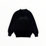 Cardigan noir en maille Secondstore avec logo CDG Comme des Garçons brodé ton sur ton au dos