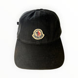 Casquette de baseball noire Secondstore en coton avec logo Moncler brodé sur le devant