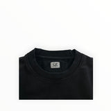 Secondstore C.P. Company black cotton crewneck sweatshirt with ribbed collar and branded inner neck label