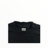 Secondstore black C.P. Company crewneck sweatshirt featuring a ribbed neckline and internal brand label detail.