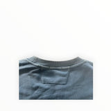 Secondstore C.P. Company crewneck sweatshirt in faded blue cotton with ribbed collar and resist dyed finish