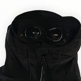 Veste noire Secondstore C.P. Company Goggle Jacket en tissu technique avec capuche à lunettes intégrées